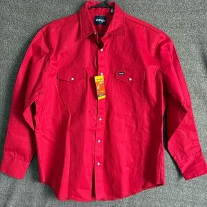 Wrangler Men's Cowboy Cut Long Sleeve Western Snap Solid Work Sz XL